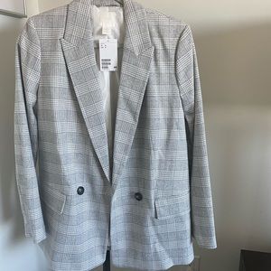 NWT H&M Double-breasted plaid Jacket